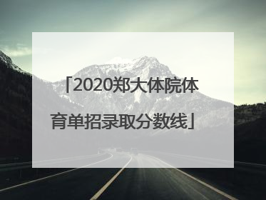 2020郑大体院体育单招录取分数线